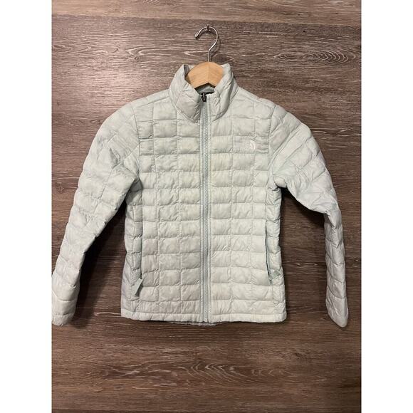 The North Face Jacket Girls Thermoball Quilted Outdoor Light Green S 7/8 - Picture 1 of 11